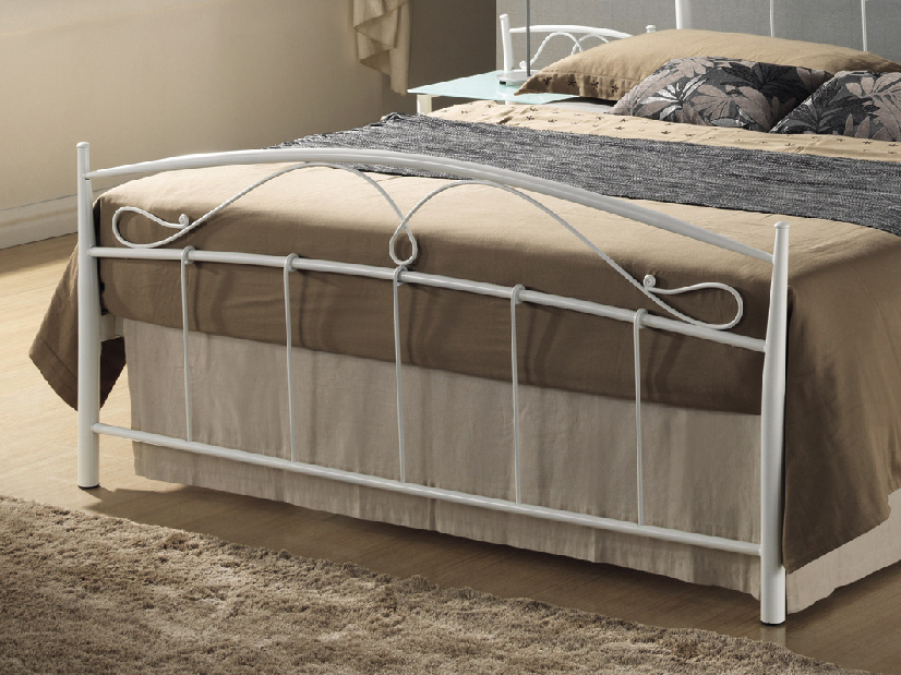 Manželská posteľ 160 cm Siena biela (s roštom)
