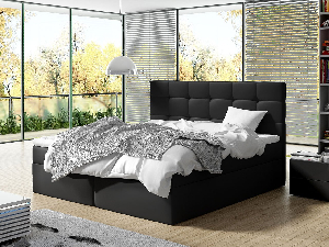 Kontinentálna posteľ 160 cm Mirjan Cinara (ekokoža soft 011 (čierna)