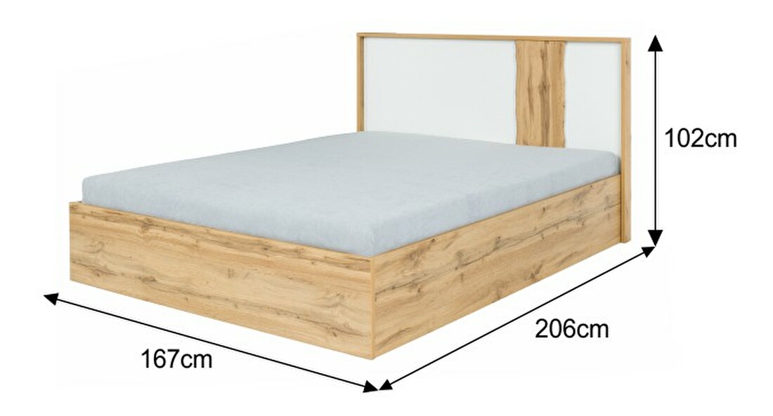 Manželská posteľ 160 cm Valora (s úložným priestorom)