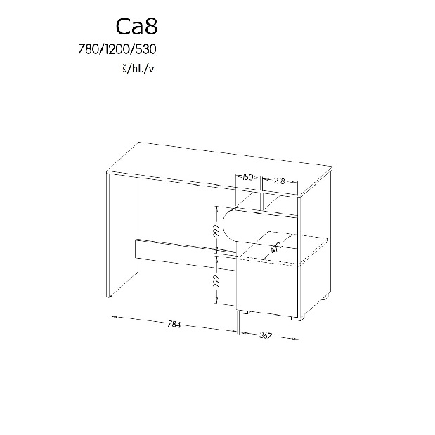 Písací stôl typ CA8 Caryl (svetlý grafit + leskla biela + dub nash)