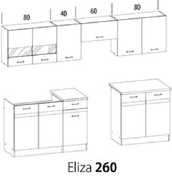 Kuchyňa Eliza 260 cm *výpredaj