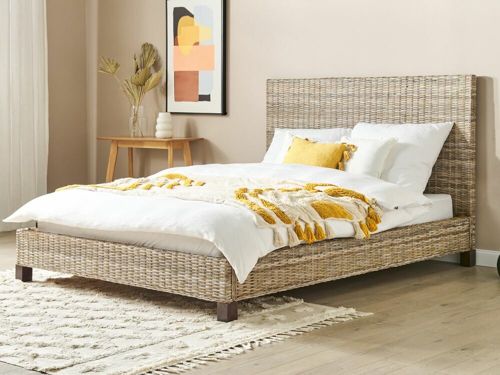 Manželská posteľ 160 cm Syrma (prírodná) (s roštom)
