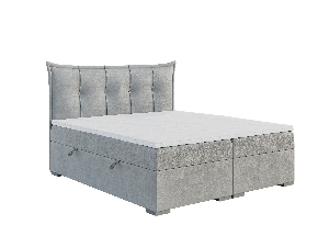 Manželská posteľ Boxspring 160 cm Mirage (svetlosivá) (s matracom a úl. priestorom)