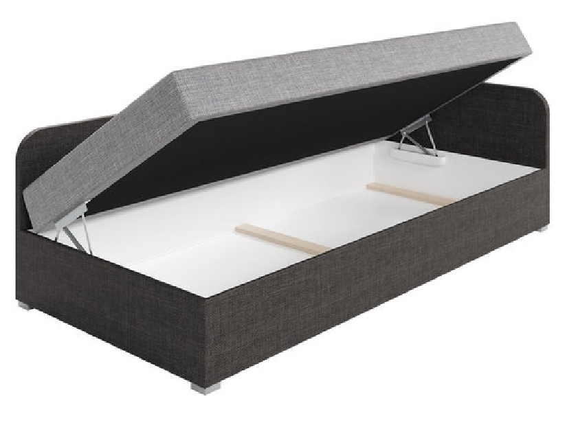Jednolôžková posteľ 90 cm Draban (P) (sivá) (s úložným priestorom) *výpredaj