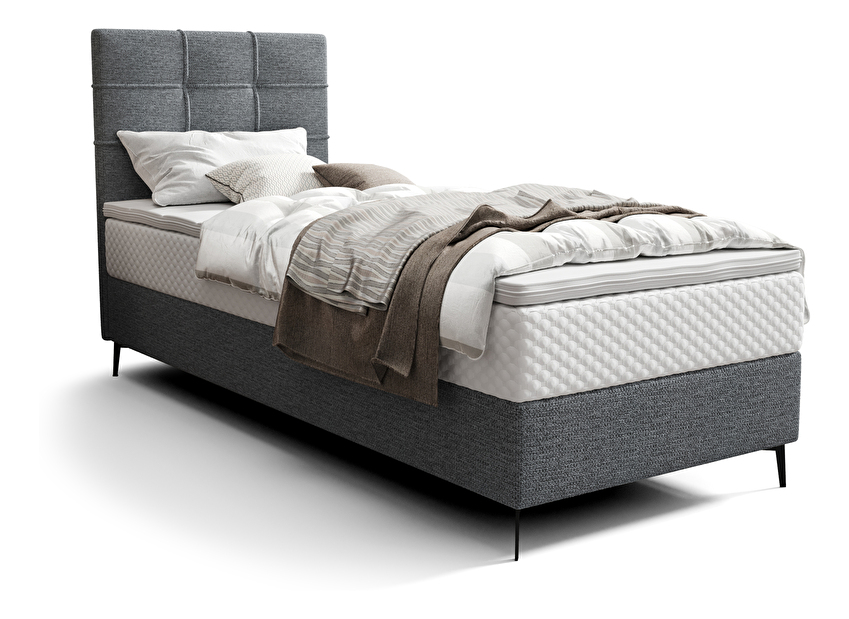 Jednolôžková posteľ 90 cm Infernus Bonell (tmavosivá) (s roštom, s úl. priestorom)