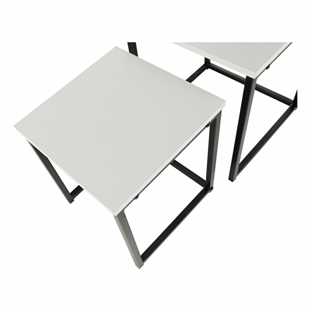 Set 3 ks konferenčných stolíkov Kastty typ 3 (biela + čierna)