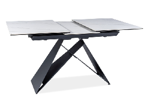 Rozkladací jedálenský stôl 120-160 cm Wallace (biela + čierna) (pre 4 až 6 osôb)