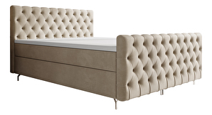 Manželská posteľ 140 cm Clinton Bonell (béžová) (s roštom, s úl. priestorom)
