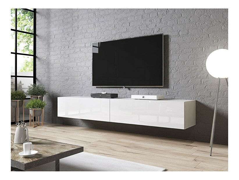 TV stolík/skrinka Koda (biela + leskla biela) *bazár