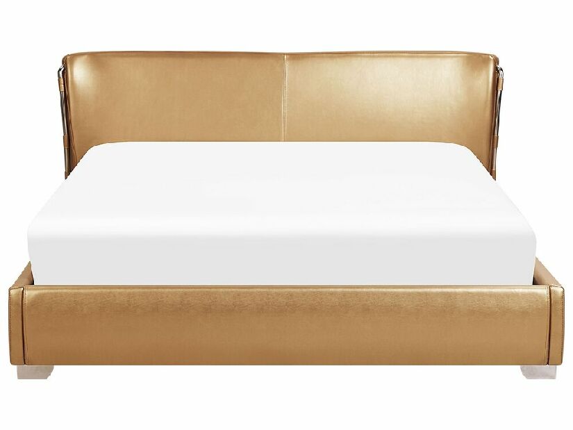 Manželská posteľ 180 cm PARNAS (s roštom) (zlatá)