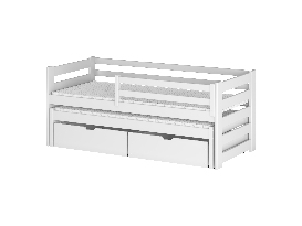 Detská posteľ 80 x 180 cm Keith (s roštom a úl. priestorom) (biela)