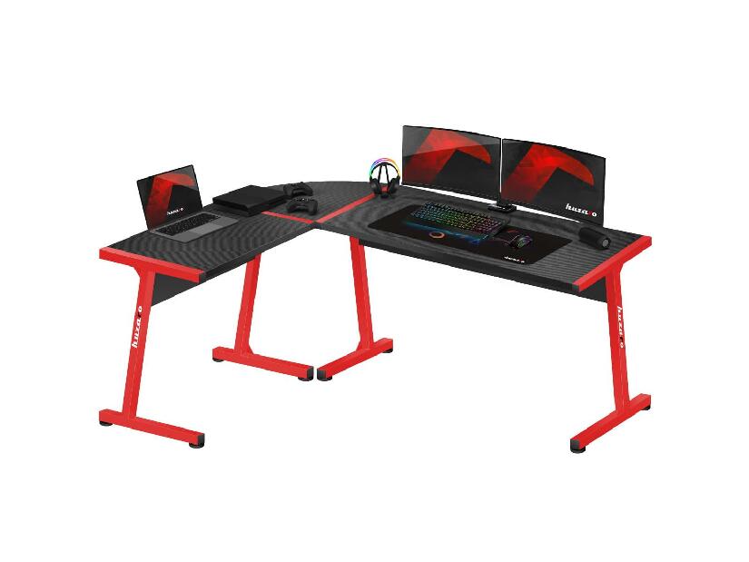 Rohový PC stolík Hyperion 6.0 (čierna + červená)