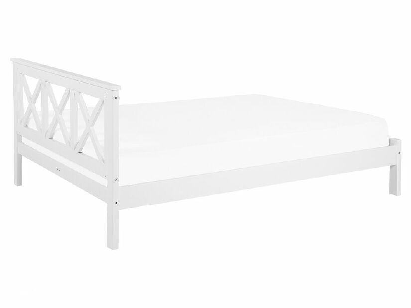 Manželská posteľ 160 cm TANTE (drevo) (biela) (s roštom)