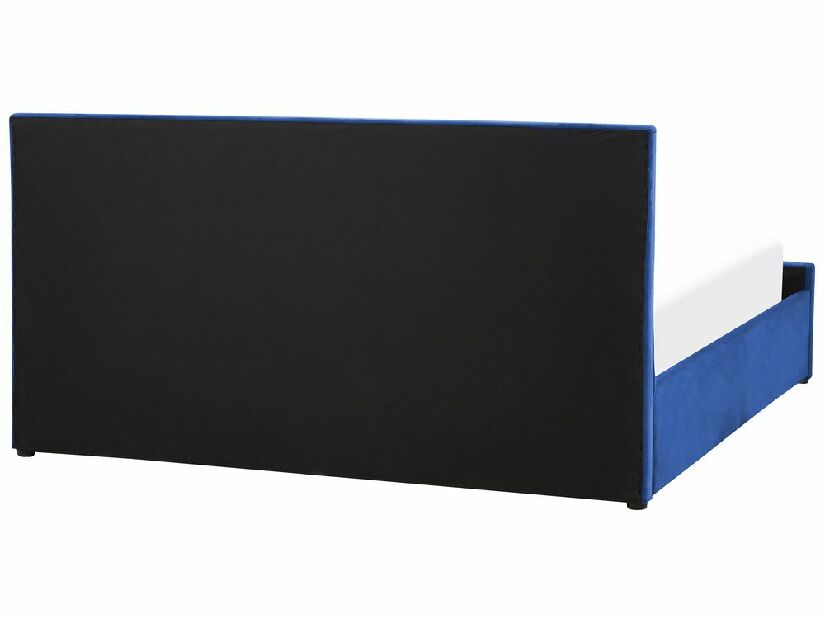 Manželská posteľ 180 cm Rhett (modrá) (s roštom a úložným priestorom)