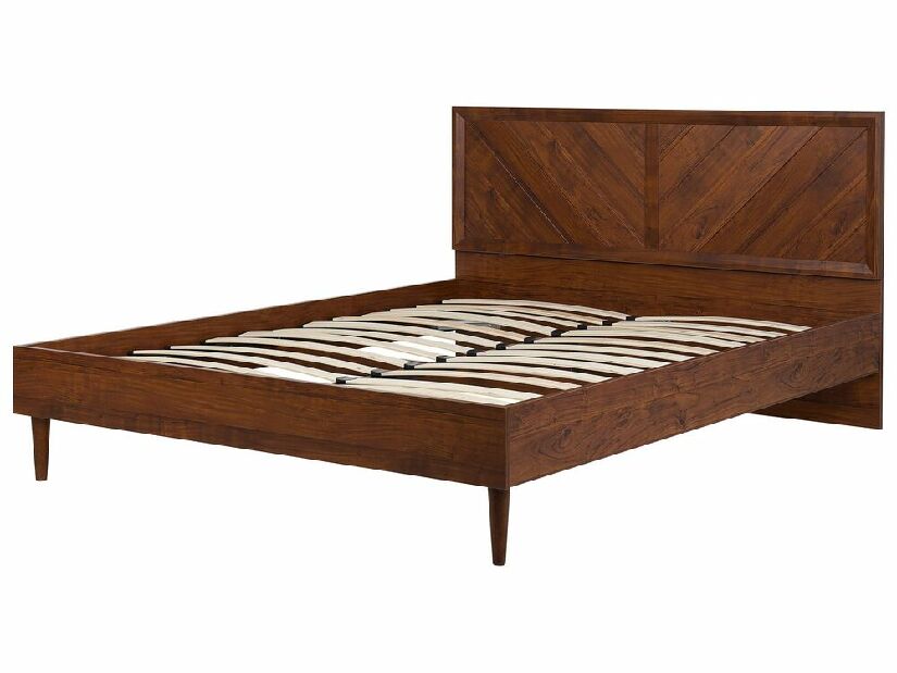 Manželská posteľ 180 cm MILLET (s roštom) (tmavé drevo)