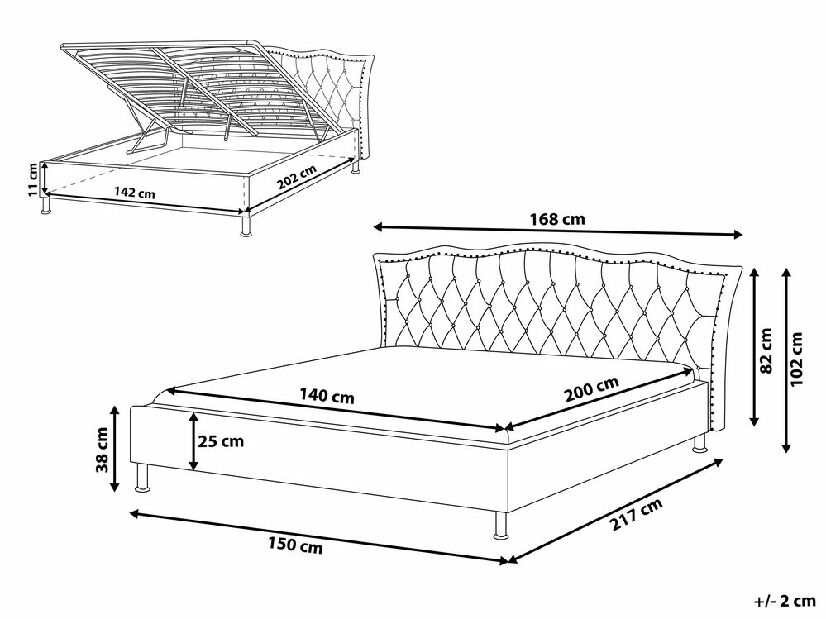 Manželská posteľ 140 cm MATH (s roštom a úl. priestorom) (biela)