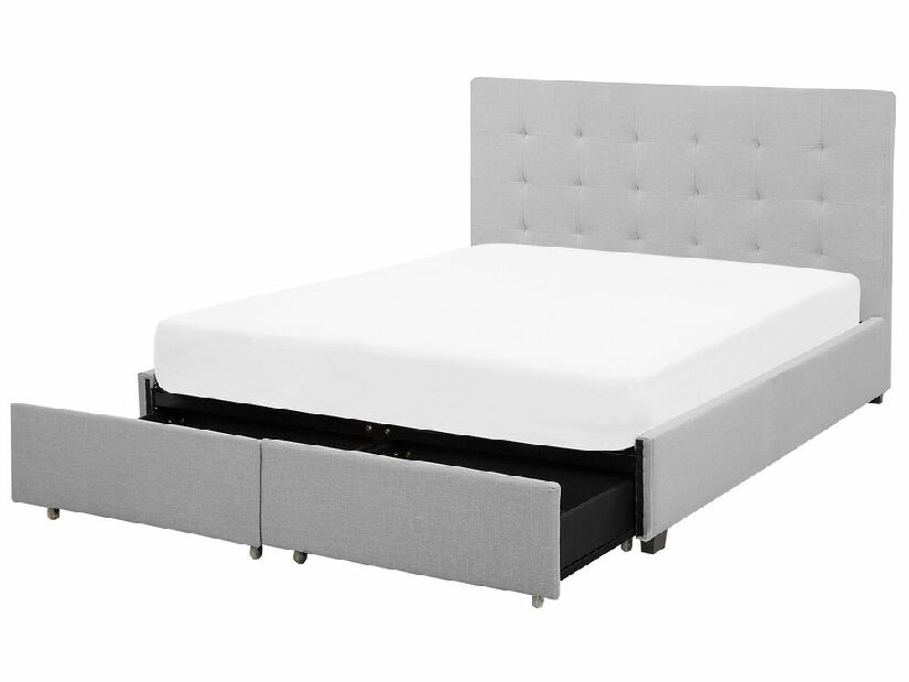 Manželská posteľ 180 cm ROLLA (s roštom a úl. priestorom) (svetlosivá)