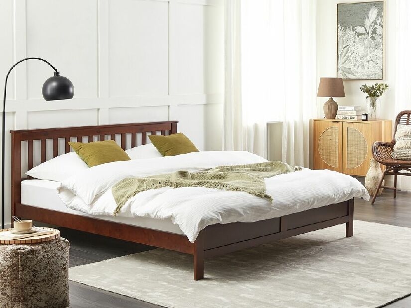 Manželská posteľ 180 cm Maye (tmavé drevo)