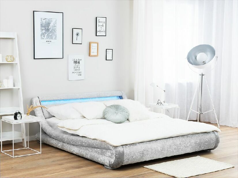 Manželská posteľ 140 cm AVENUE 2 (s roštom) (strieborná)