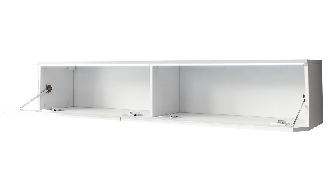 TV stolík/skrinka Dilune 140 (biela + biely lesk) (osvetlenie led biele) *výpredaj