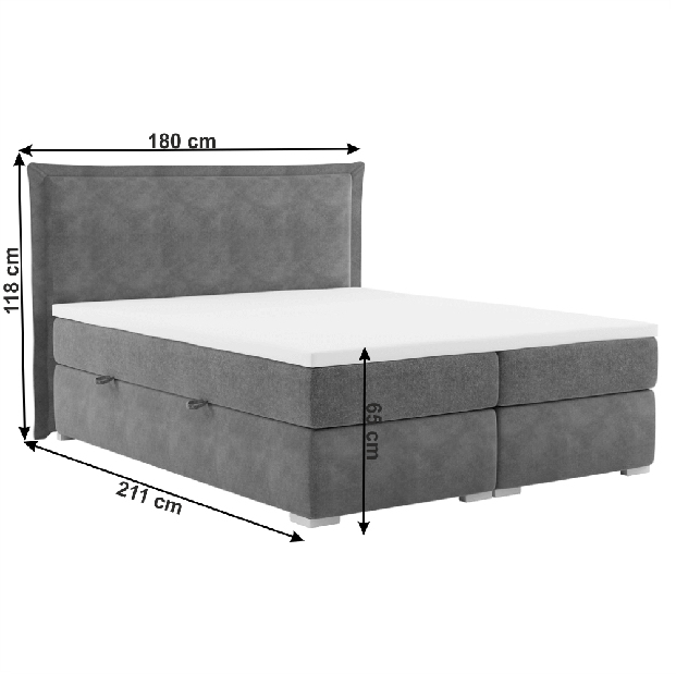 Manželská posteľ Boxspring 180 cm Mosella (s matracmi)