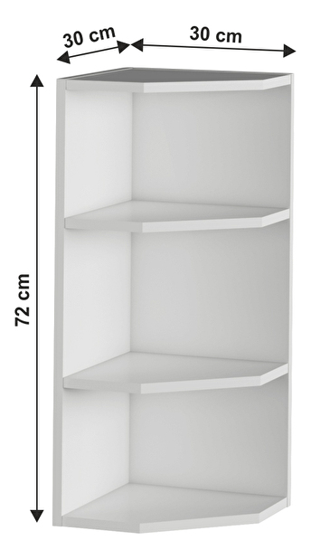 Rohová horná kuchynská skrinka Janne Typ 3 (biela) *výpredaj