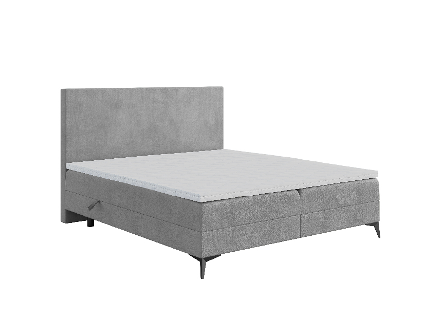 Kontinentálna posteľ 160 cm Ricky (sivá) (s matracom a úl. priestorom)