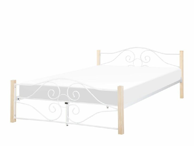 Manželská posteľ 180 cm FLANGE (s roštom) (biela)