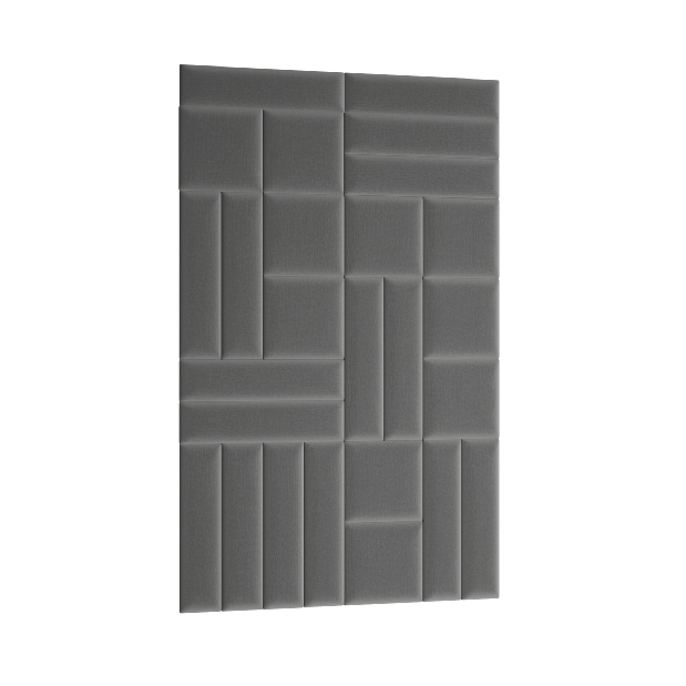 Set 26 čalúnených panelov Quadra 120x195 cm (svetlosivá)