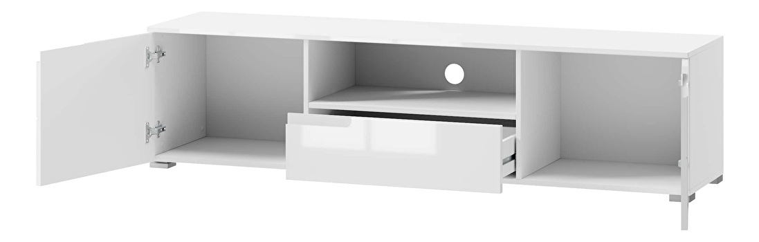 TV stolík/skrinka Sallosa 9 (biela + lesk biely)