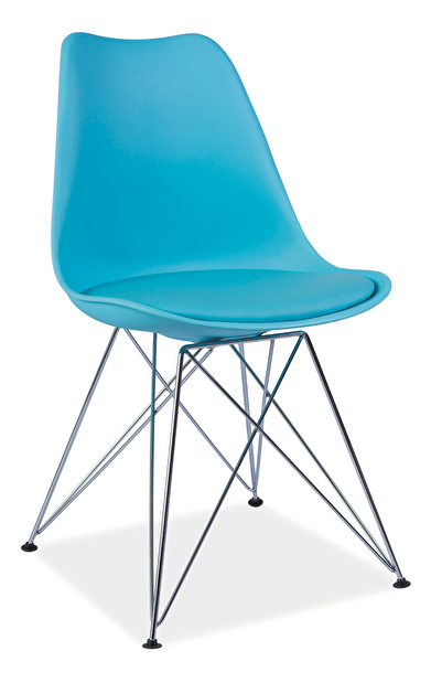 Jedálenská stolička Tennie (modrá + chróm)