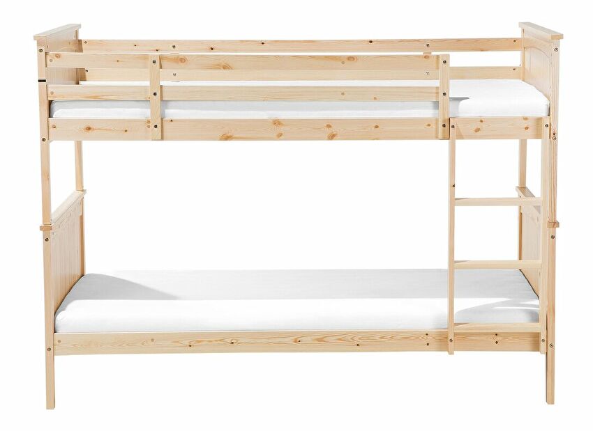 Poschodová posteľ 90 cm RADIN (s roštom) (svetlé drevo)