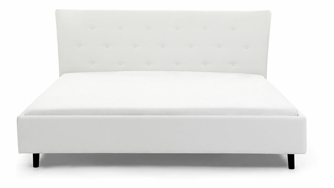 Manželská posteľ 160 cm SANTORI (s roštom) (biela)
