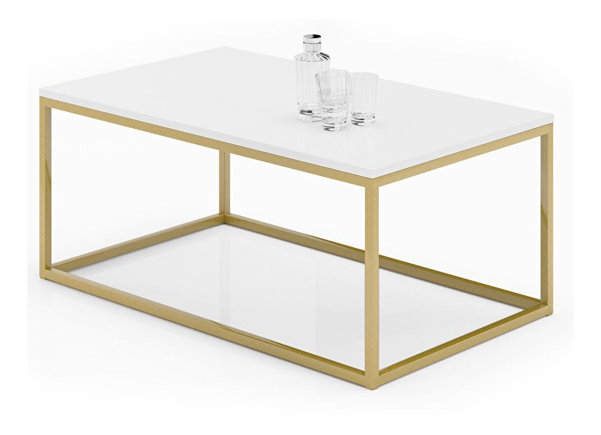 Konferenčný stolík Namira (zlatá + biela)