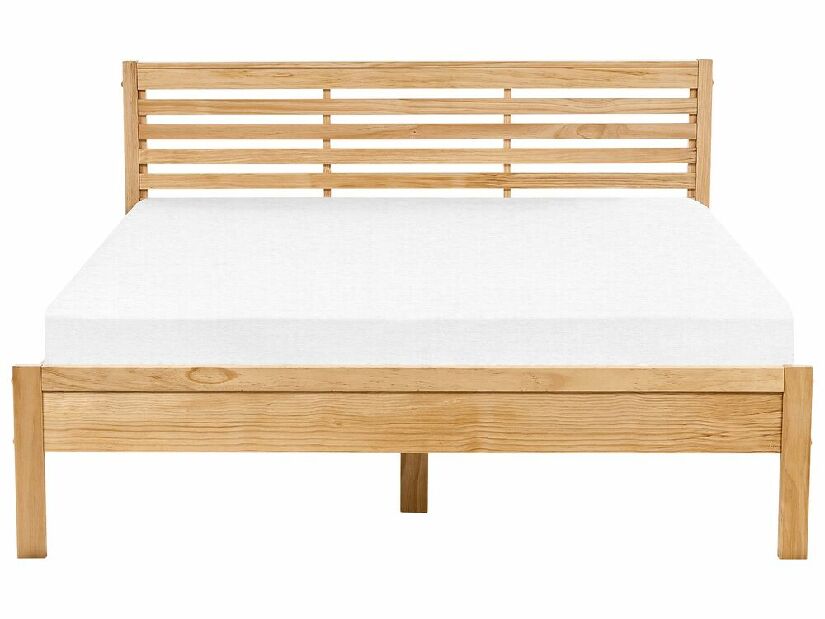 Manželská posteľ 160 cm CAROC (s roštom) (svetlé drevo)