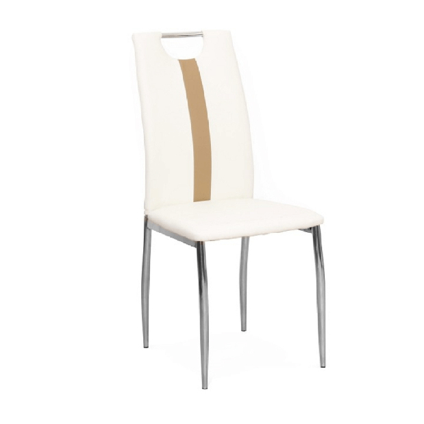Jedálenská stolička Scotby (biela + béžová) *bazár