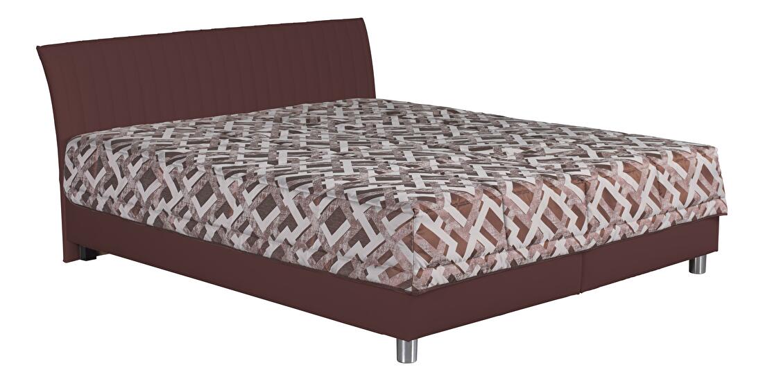 Manželská posteľ 180 cm Blanár Vinco (hnedá + vzor Gary 7) (s roštom a matracom Nelly)