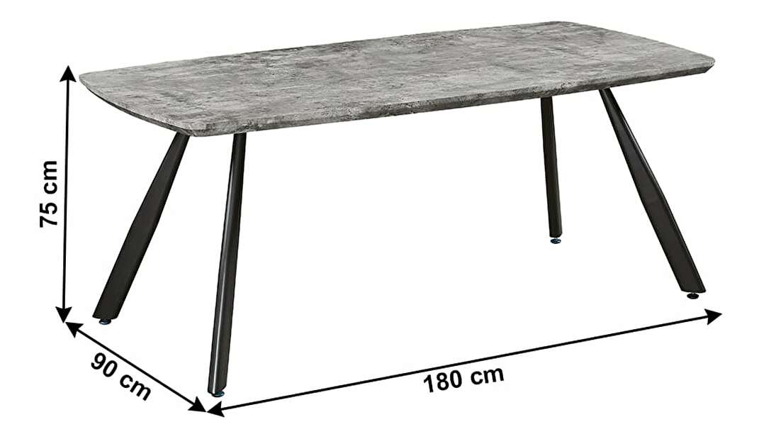 Jedálenský stôl Pasco (pre 8 osôb) (dub + kov)