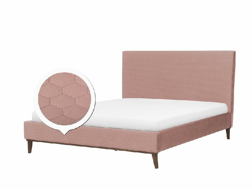 Manželská posteľ 160 cm BARON (s roštom) (ružová)