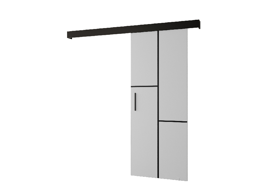 Posuvné dvere 90 cm Sharlene VII (biela matná + čierna matná + čierna)