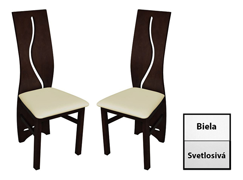 Set 2 ks. jedálenských stoličiek JK3 (biela + svetlosivá) *výpredaj