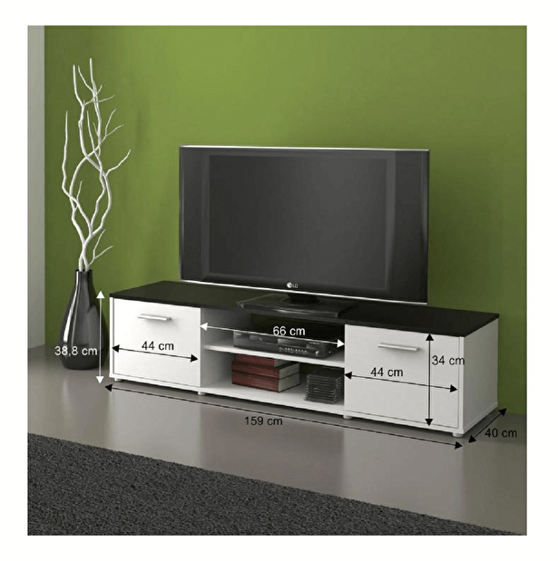 TV stolík/skrinka Zelia (čierna + biela) *výpredaj