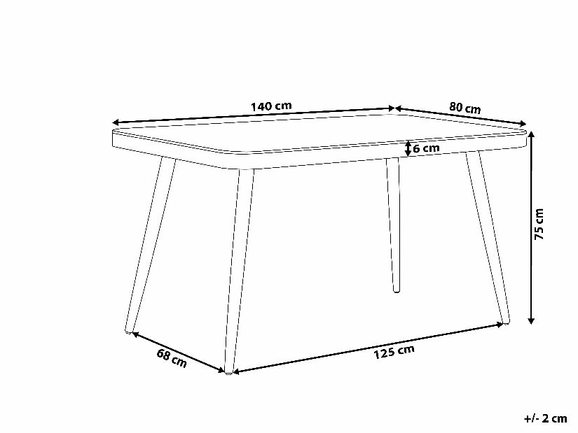 Záhradný stôl 140 cm LIPE (preglejka) (sivá) (pre 6 osôb)