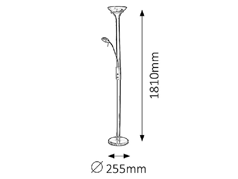 Stojanová lampa Beta 4075 (saténová chrómová) (stmievateľné)