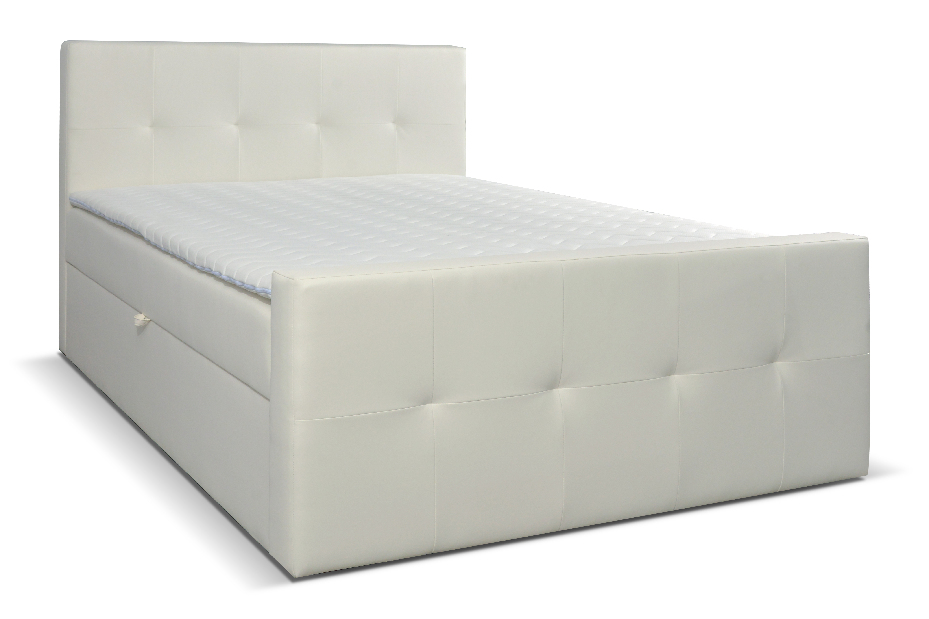 Manželská posteľ Boxspring 140 cm Annira (biela)