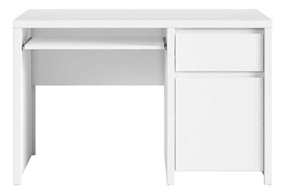 PC stolík BRW Kaspian BIU1D1S/120 (biela + biela matná)