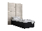 Jednolôžková posteľ s čalúneným čelom 90 cm Brittany 1 (čierna matná + krémová) (s roštom)