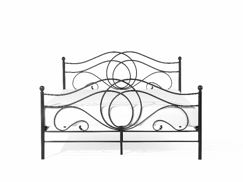 Manželská posteľ 160 cm LAURA (s roštom) (čierna) *výpredaj