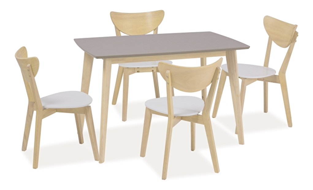 Jedálenský stôl Combo (truflová + dub biely) (pre 4 osoby)
