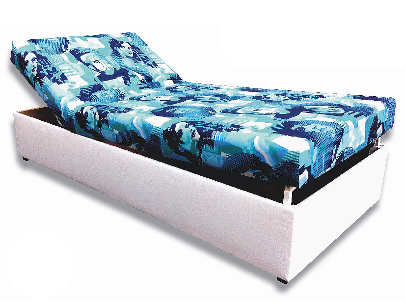 Jednolôžková posteľ (váľanda) 90 cm Darcy (Biela koženka + Elmo 2)